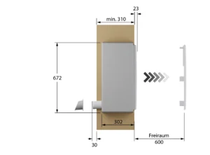 Dezentrale Wohnraumlüftung mit Wärmerückgewinnung WRL-75 V3 UP Slimline