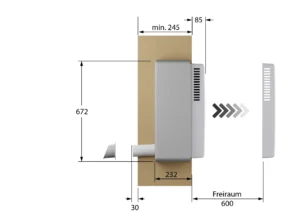 Dezentrale Wohnraumlüftung mit Wärmerückgewinnung WRL-75 V3 UP