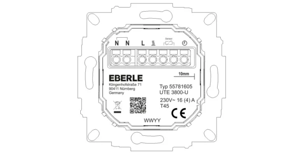 Eberle UP-Thermostat UTE3800U-RAL9010-G55 557816054500 – Bild 3