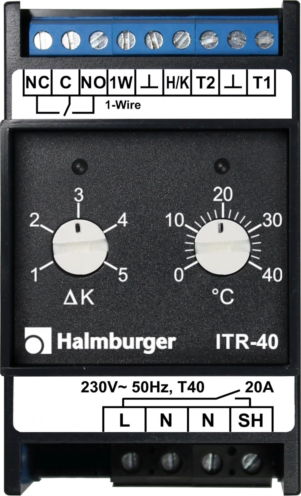 Halmburger ITR-40 Temperaturregler, Frontansicht