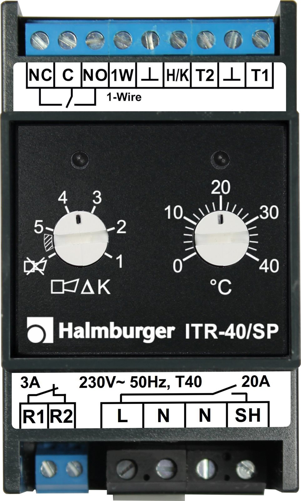 Halmburger ITR-40/SP Temperaturregler, Frontansicht